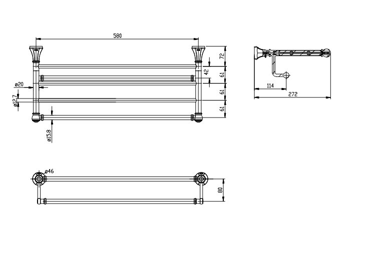 Moen ACC2201BN double towel shelf(BN)