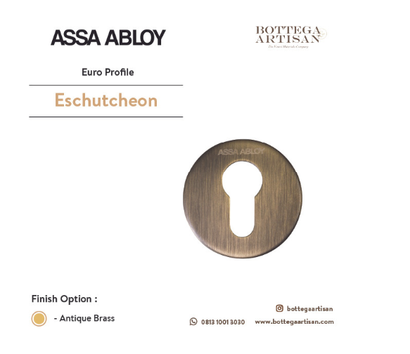 Assa Abloy AEP-010-AB Euro Profile Cylinder Escutcheons Antique Brass