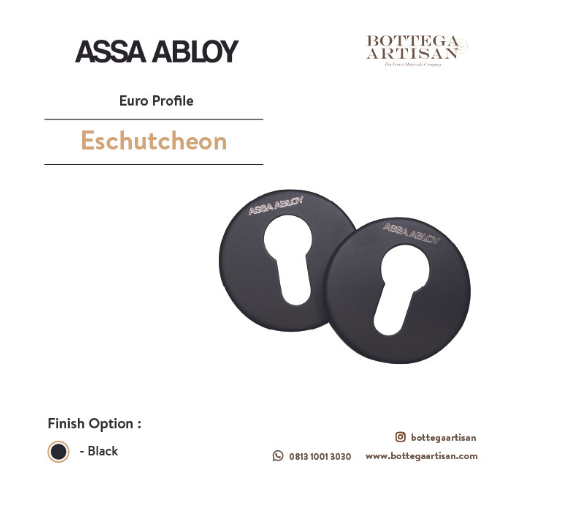 Assa Abloy AEP-010-B Euro Profile Cylinder Escutcheons Black