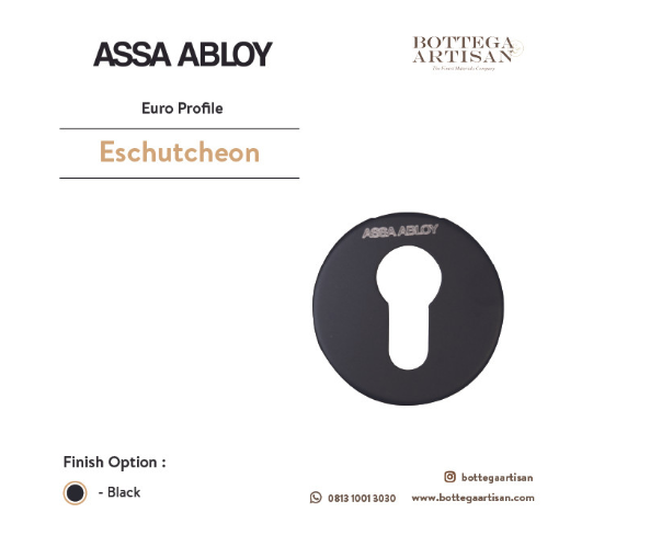 Assa Abloy AEP-010-B Euro Profile Cylinder Escutcheons Black