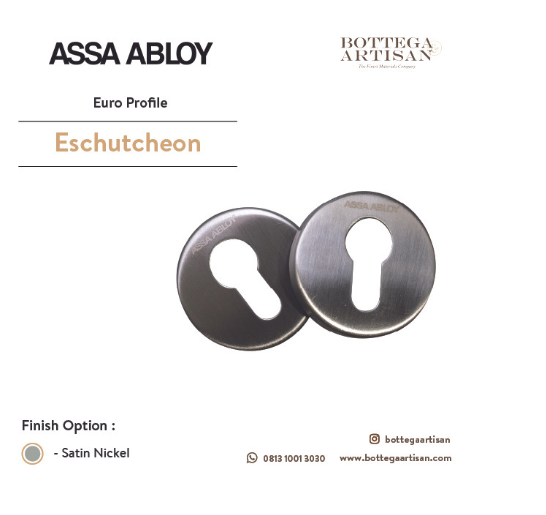 Assa Abloy AEP-010 Euro Profile Cylinder Escutcheons Satin Nickel