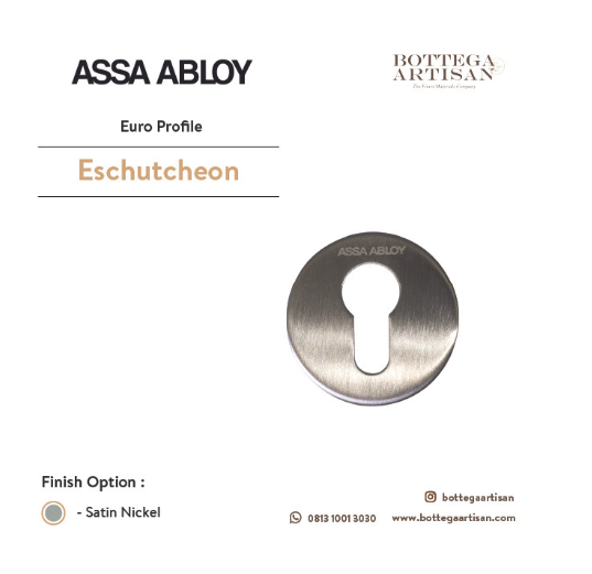 Assa Abloy AEP-010 Euro Profile Cylinder Escutcheons Satin Nickel