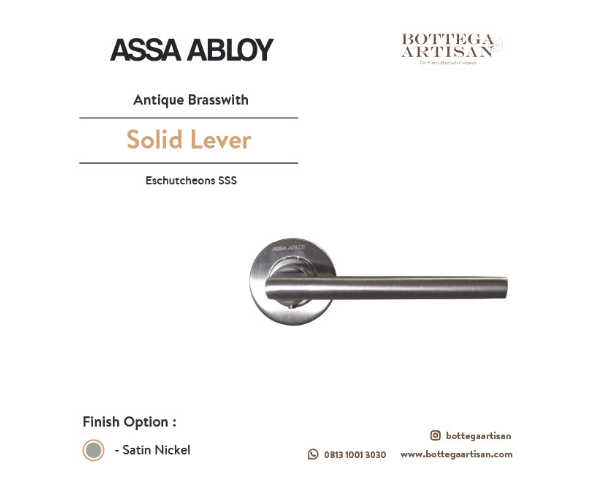 Assa Abloy ASL-040 Solid Lever On Antique Brasswith Escutcheons Satin Nickel