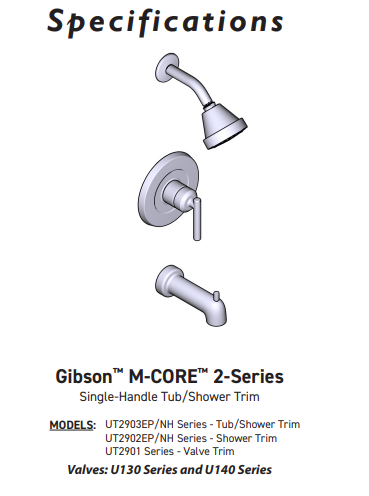 M-CORE 2-Series Valve Only MOEN Gibson Brushed Nickel UT2901BN