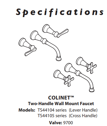 Bathroom Faucet MOEN Colinet Wallmount Faucet Matte Black TS44104BL