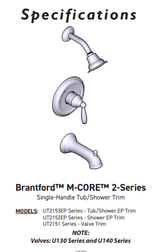 M-CORE 2-Series Valve Only MOEN Brantford Oil Rubbed Bronze UT2151ORB