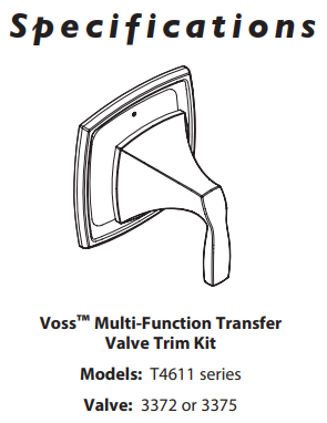 Transfer Valve Trim MOEN Voss Brushed Gold T4611BG