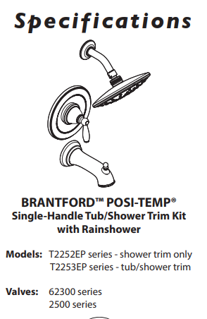 Shower MOEN Brantford Oil Rubbed Bronze Posi-Temp® Eco-Performance T2252EPORB