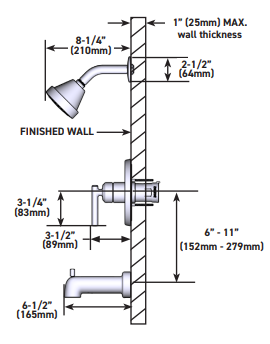 Tub/Shower MOEN Gibson Brushed Nickel M-CORE 2-Series UT2903EPBN