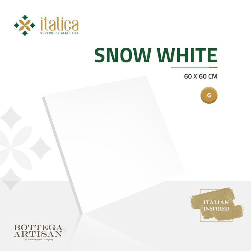 Italica Granite Tile Snow White Glossy 60X60