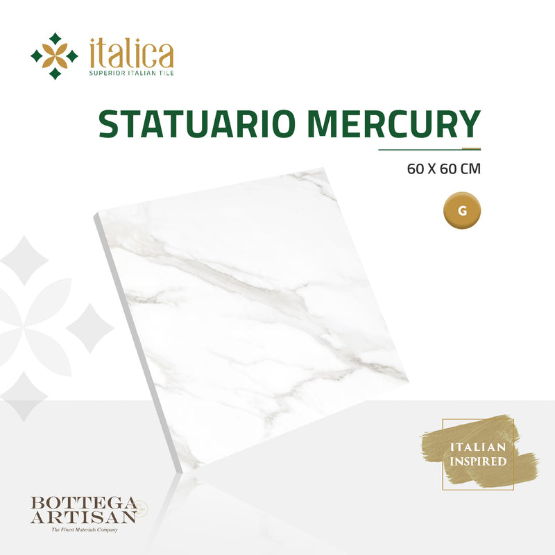 Italica Granite Tile Statuario Mercury Glossy 60X60