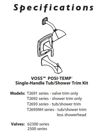 Posi-Temp® TubShower MOEN Voss Brushed Gold T2693BG