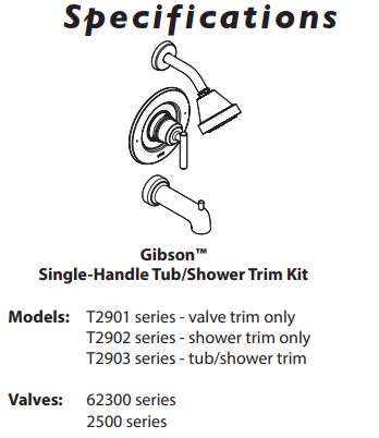 Valve Trim MOEN Gibson Brushed Nickel Posi-Temp® T2901BN