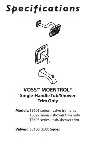 Moentrol® Valve Trim MOEN Voss Brushed Gold T3691BG