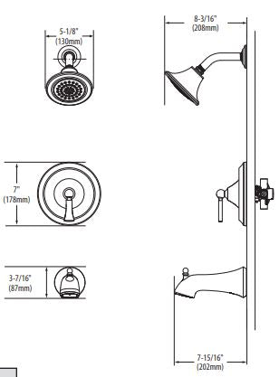 Tub Shower MOEN Wynford Polished Nickel Posi-Temp® T4501NL