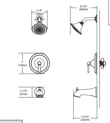 Shower Only MOEN Wynford Polished Nickel Posi-Temp® T4502NL