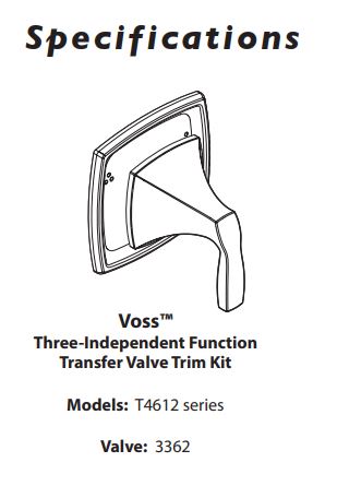 Transfer Valve Trim MOEN Voss Brushed Gold T4612BG