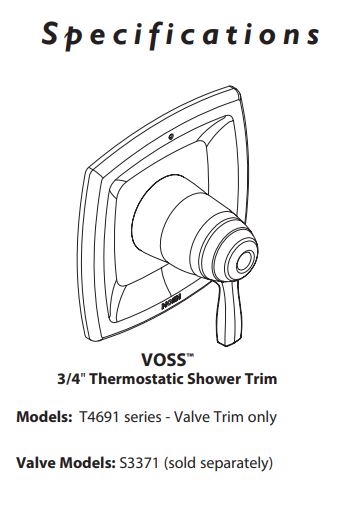 ExactTemp® Valve Trim MOEN Voss Brushed Gold T4691BG