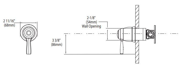 Volume Control Trim MOEN Voss Brushed Gold T4692BG