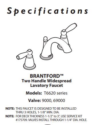 MOEN Brantford Two Handle Faucet Oil Rubbed Bronze T6620ORB