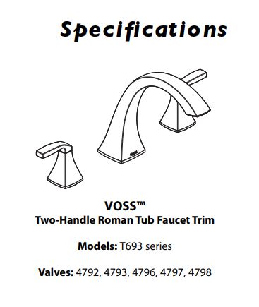 Tub Faucet MOEN Voss Brushed Gold Two-Handle High Arc Roman T693BG