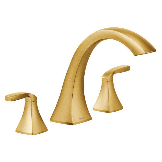 Tub Faucet MOEN Voss Brushed Gold Two-Handle High Arc Roman T693BG