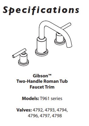Tub Faucet MOEN Gibson Brushed Nickel Two-Handle Non-Diverter Roman T961BN