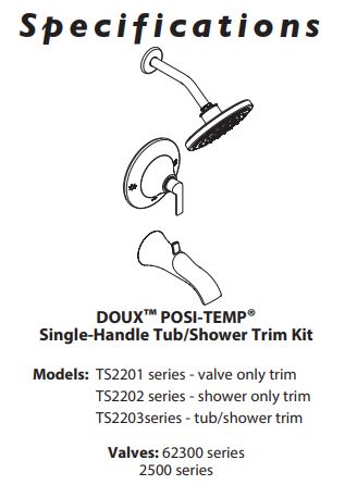 Posi-Temp® Eco-Performance Shower MOEN Doux Matte Black TS2202EPBL