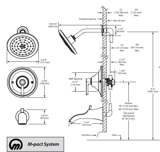 Posi-Temp® Eco-Performance Shower MOEN Doux Matte Black TS2202EPBL