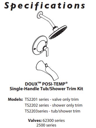 Shower MOEN Doux Posi-Temp Shower Matte Black TS2202BL