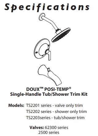 Posi-Temp® Eco-Performance Tub/Shower MOEN Doux Matte Black TS2203EPBL