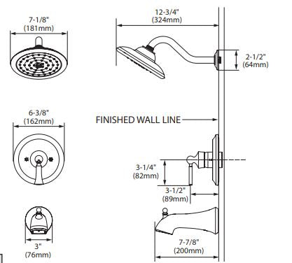 TubShower MOEN Wynford Polished Nickel M-CORE 3-Series UT35503EPNL