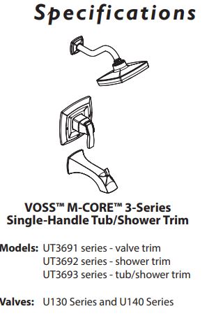 M-CORE 3-Series Valve Only Voss Brushed Gold UT3691BG