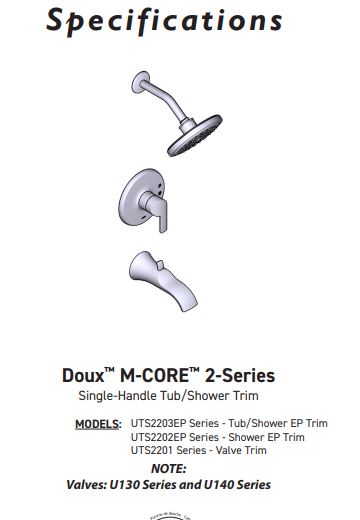 M-CORE 2-Series Valve Only MOEN Doux Matte Black UTS2201BL