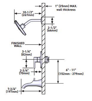 M-CORE 2-Series Shower Only MOEN Doux Matte Black UTS2202EPBL