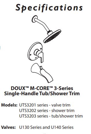 M-CORE 3-Series Shower Only MOEN Doux Matte Black M-CORE 3-Series Shower Only UTS3202BL