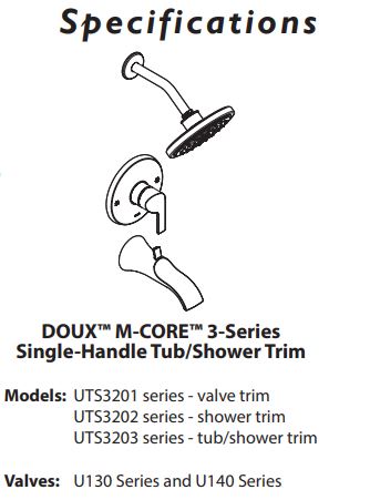 M-CORE 3-Series Shower Only Doux Matte Black UTS3202EPBL