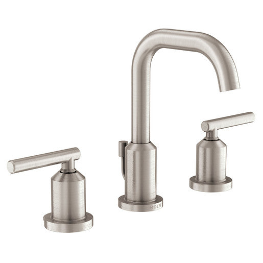 Bathroom Faucet MOEN Gibson Spot Resist Brushed Nickel Two-Handle High Arc WS84229SRN