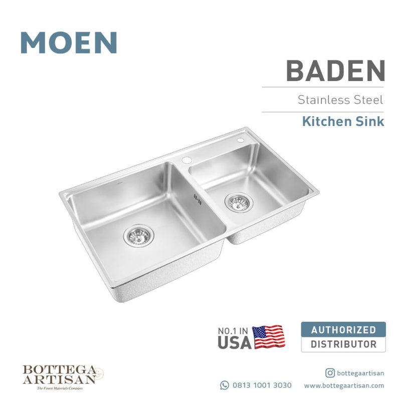 Baden Double Bowl Stainless Steel Undermount Or Drop In Sink SK27604SL