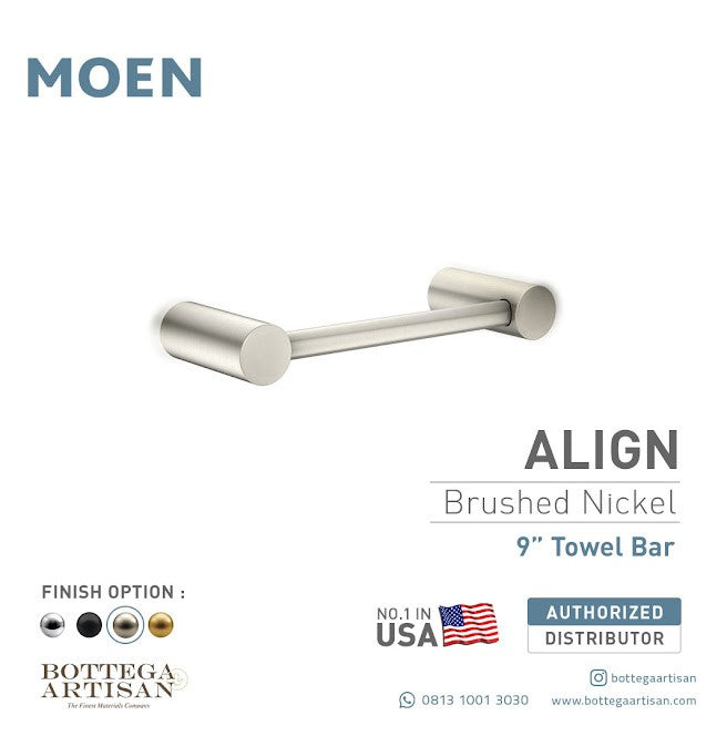 Align 9" Towel Bar Brushed Nickel YB0486BN