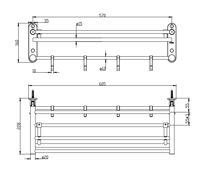 Moen ACC1914SLP Rotatable Towel Shelf(SLP)