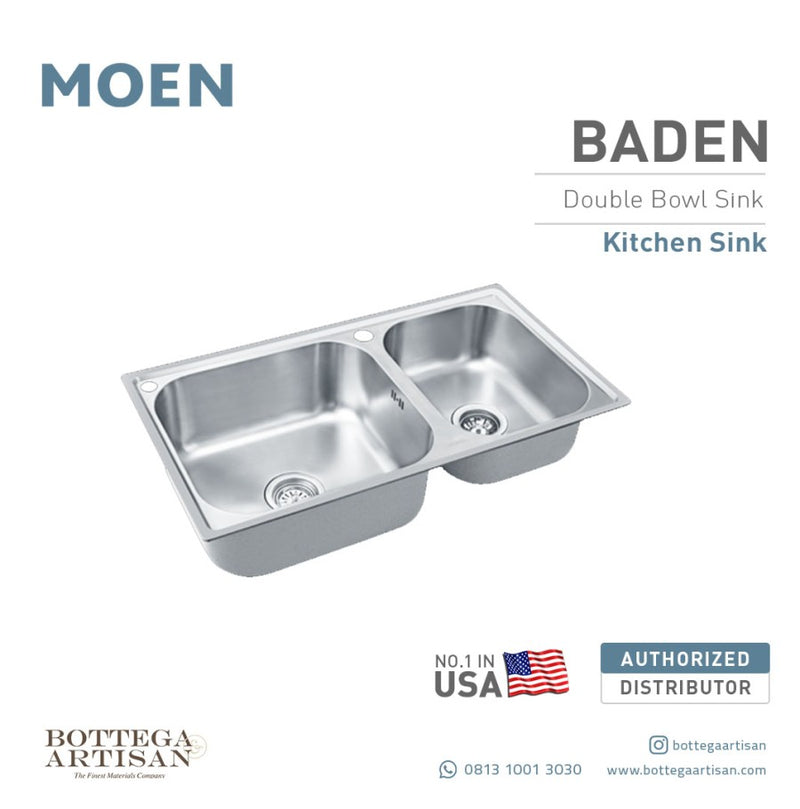 Baden Double Bowl Stainless Steel Undermount Or Drop In Sink SK27604