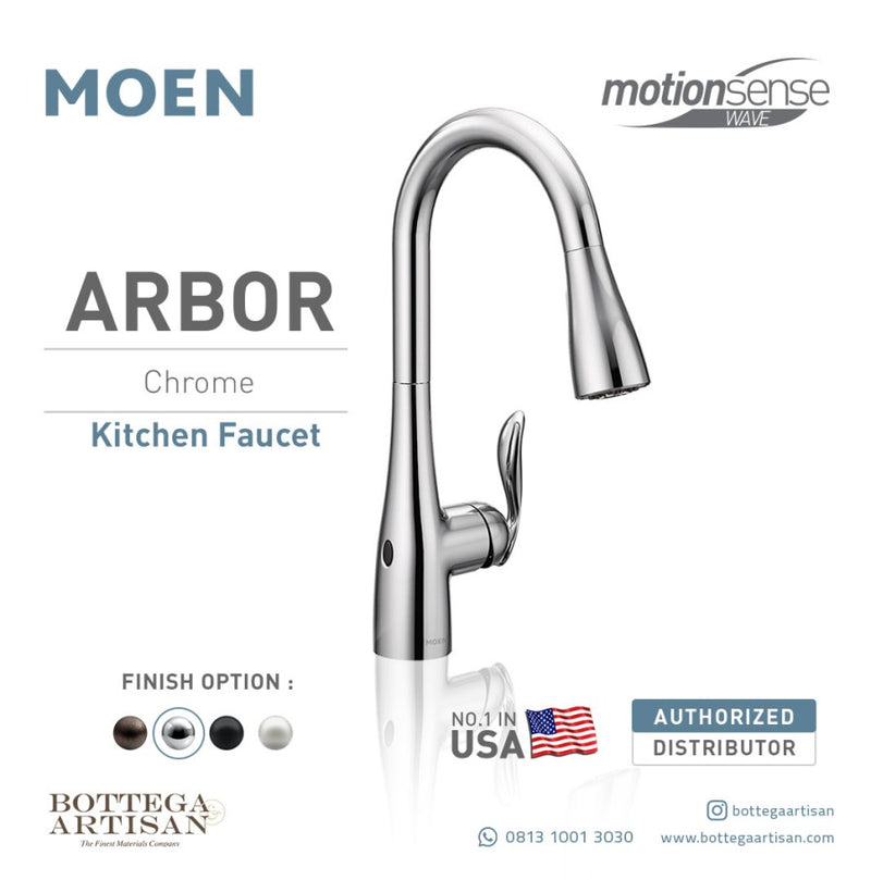 Arbor Chrome One-Handle High Arc Pulldown Kitchen Faucet 7594EWC