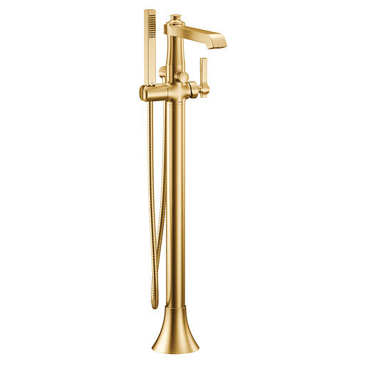 MOEN Flara Brushed Gold One-Handle Tub Filler Includes Hand Shower S931BG