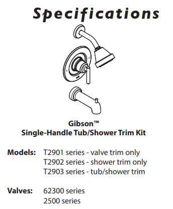 Valve Trim MOEN Gibson Brushed Nickel Posi-Temp® T2901BN