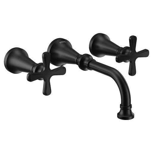 Bathroom Faucet MOEN Colinet Wallmount Faucet Matte Black TS44105BL