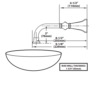 Bathroom Faucet MOEN Colinet Wallmount Faucet Matte Black TS44105BL