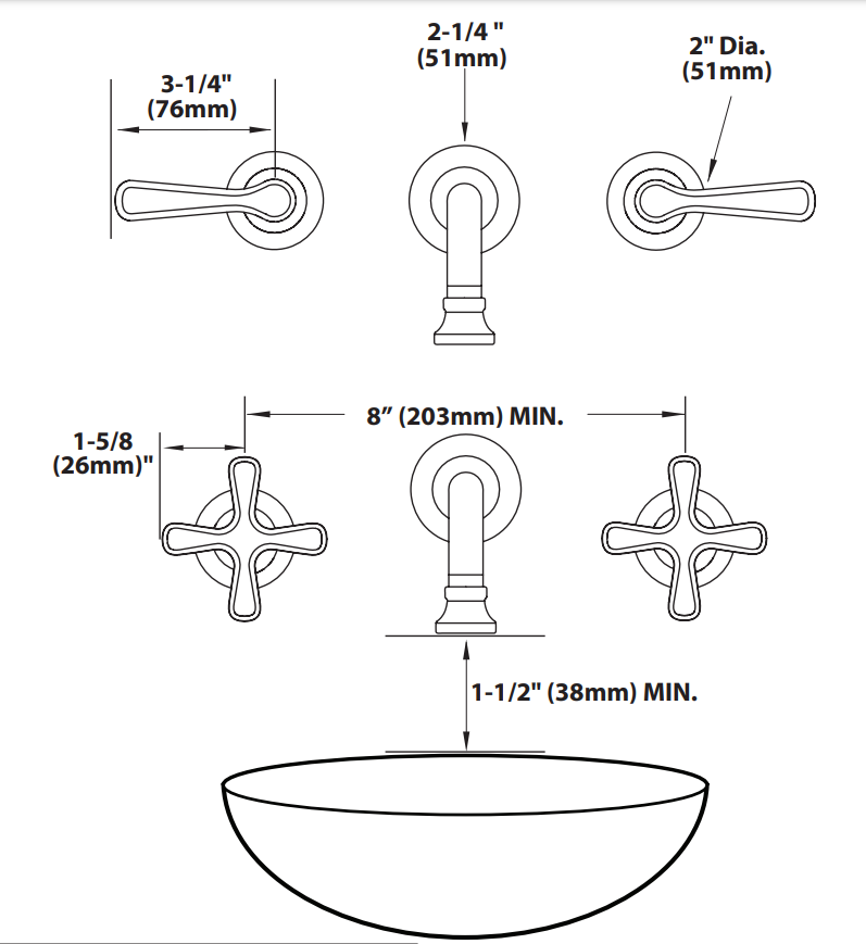 Bathroom Faucet MOEN Colinet Wallmount Faucet Matte Black TS44105BL