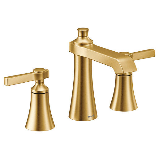 Bathroom Faucet MOEN Flara Brushed Gold Two-Handle High Arc  TS6984BG