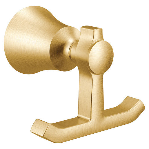 Bath Accessories MOEN Flara Double Robe Hook Brushed Gold YB0303BG